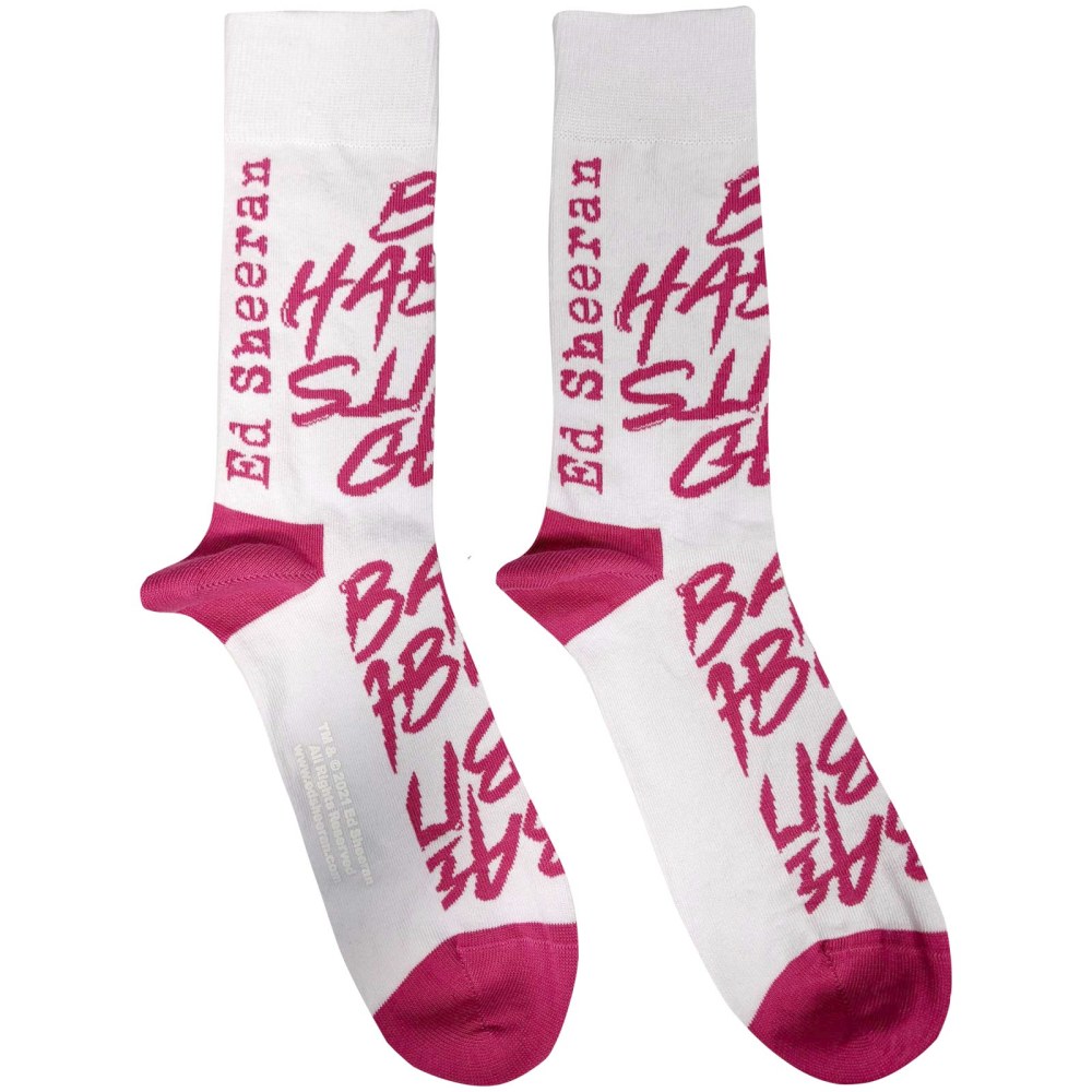 Ed Sheeran - Bad Habits Socks - EU 40-45 - White/Pink